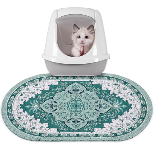 Bienbee Katzenklo Matte, 61 x 38,1 cm, Katzentoilettenmatte, Teppich mit rutschfester Unterseite, leicht zu reinigen, Zubehör für den Innenbereich, Kätzchenboden, Grün, M Bienbee Katzenklo Matte, 61 x 38,1 cm, Katzentoilettenmatte, Teppich mit rutschfester Unterseite, leicht zu reinigen, Zubehör für den Innenbereich, Kätzchenboden, Grün, M von Bienbee
