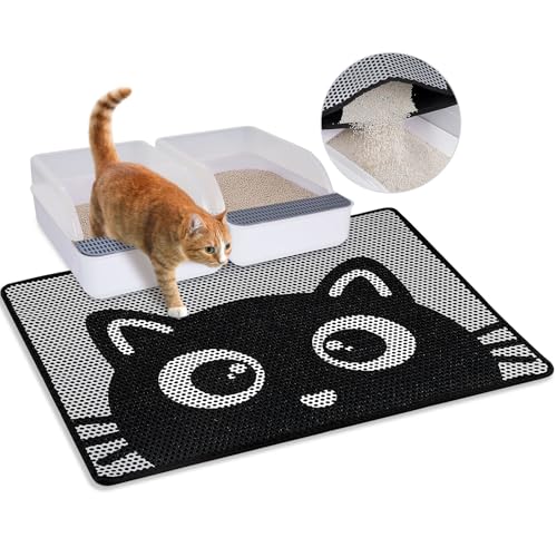 Bienbee Katzenstreumatte, 76,2 x 61 cm, doppellagige Katzenstreumatte, reduziert Verfolgung und hält Böden sauber, Größe L, Schwarz Bienbee Katzenstreumatte, 76,2 x 61 cm, doppellagige Katzenstreumatte, reduziert Verfolgung und hält Böden sauber, Größe L, Schwarz von Bienbee