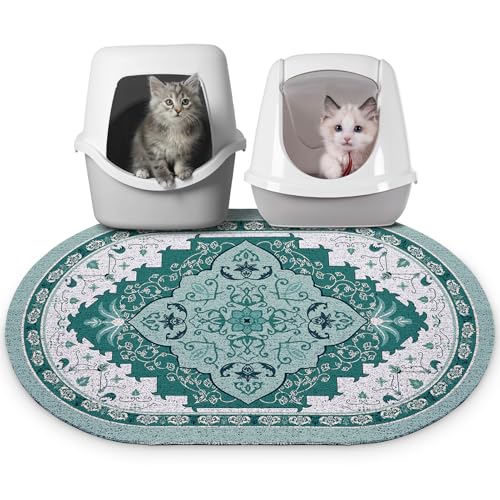 Bienbee Katzentoilettenmatte, 83,8 x 55,9 cm, große Katzentoilette, Teppich mit rutschfester Unterseite, leicht zu reinigen, Zubehör für den Innenbereich, Kätzchen-Boden, Grün, L Bienbee Katzentoilettenmatte, 83,8 x 55,9 cm, große Katzentoilette, Teppich mit rutschfester Unterseite, leicht zu reinigen, Zubehör für den Innenbereich, Kätzchen-Boden, Grün, L von Bienbee