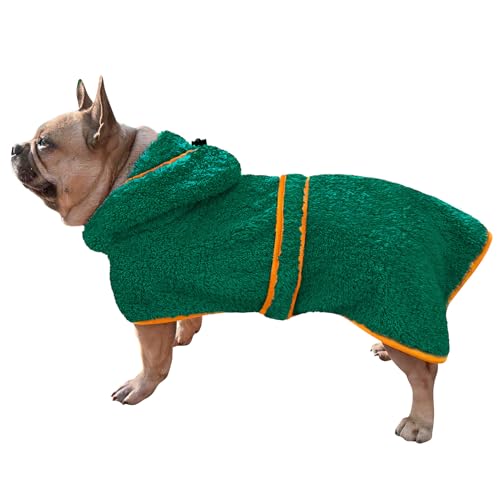 Bienbee Weicher Hundebademantel, super saugfähig und schnell trocknend, mit Kapuze, gemütlicher Trockenmantel für nach dem Baden, Grün, Größe M Bienbee Weicher Hundebademantel, super saugfähig und schnell trocknend, mit Kapuze, gemütlicher Trockenmantel für nach dem Baden, Grün, Größe M von Bienbee