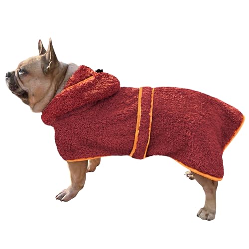 Bienbee Weicher Hundebademantel, super saugfähig und schnell trocknend, mit Kapuze, gemütlicher Trockenmantel für nach dem Baden, Rot, Größe M Bienbee Weicher Hundebademantel, super saugfähig und schnell trocknend, mit Kapuze, gemütlicher Trockenmantel für nach dem Baden, Rot, Größe M von Bienbee