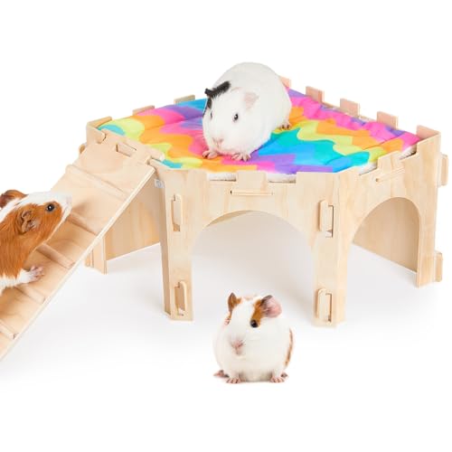 Meerschweinchenversteck Bienbee Stabiles Holz Kaninchenversteck Große Ecke Meerschweinchen Haus Meerschweinchen Schloss mit weicher Matte und Treppe für Chinchilla Hamster Häschen Igel Eichhörnchen Meerschweinchenversteck Bienbee Stabiles Holz Kaninchenversteck Große Ecke Meerschweinchen Haus Meerschweinchen Schloss mit weicher Matte und Treppe für Chinchilla Hamster Häschen Igel Eichhörnchen von Bienbee