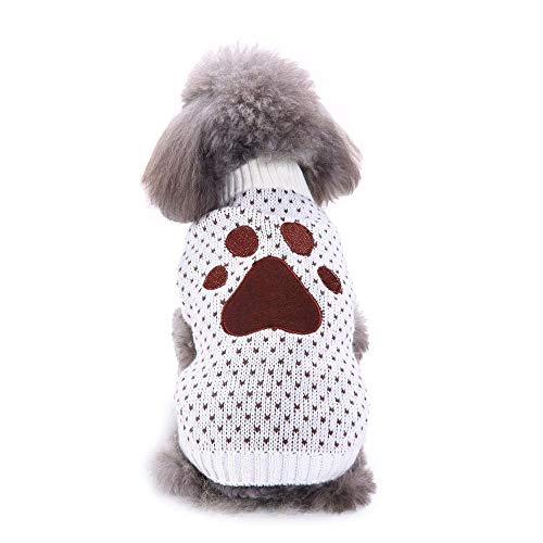Bienwwow Hundepullover, warm, Winterkleidung, weicher Mantel für kleine und mittelgroße Hunde, Größe XXL, MYD85White von Bienwwow