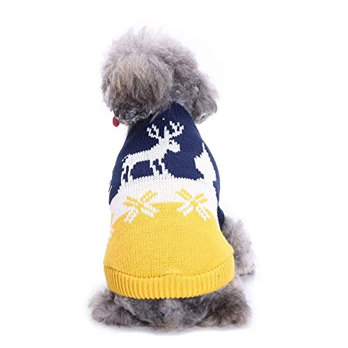 Bienwwow Hundepullover, warm, Winterkleidung, weicher Mantel für kleine und mittelgroße Hunde, Größe XXL, MYD89Yellow von Bienwwow
