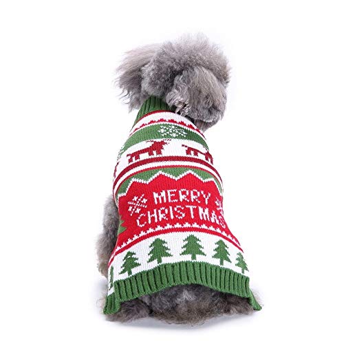 Bienwwow Hundepullover, warmer Pullover, Welpenpullover, Winterkleidung, weicher Mantel für kleine und mittelgroße Hunde, Größe M, MYD87Green von Bienwwow