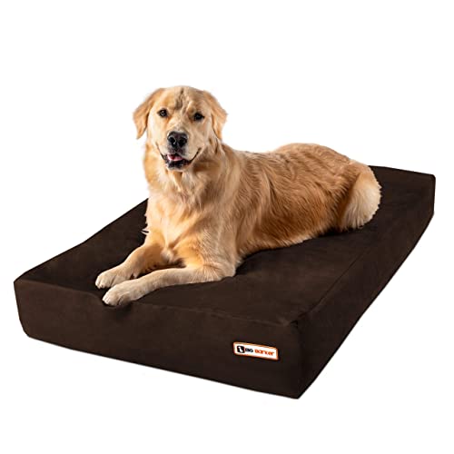 Big Barker 7 Pillow Top Orthopedic Dog Bed - Large Size - 48 X 30 X 7 - Chocolate - for Large and Extra Large Breed Dogs (Sleek Edition) by von Big Barker