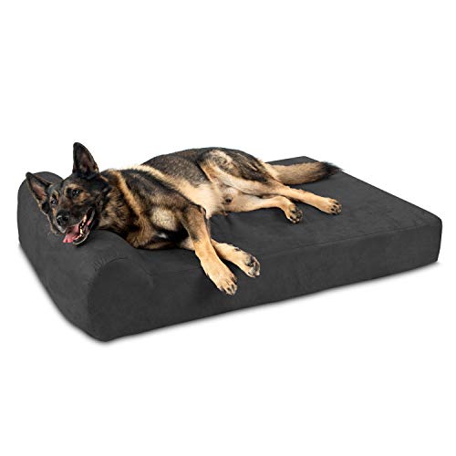Big Barker Orthopädisches Hundebett mit Kopfstütze – 17,8 cm Hundebett für große Hunde mit waschbarem und kaufestem MikroveloursBezug – erhöhtes Hundebett, 10 Jahren von Big Barker