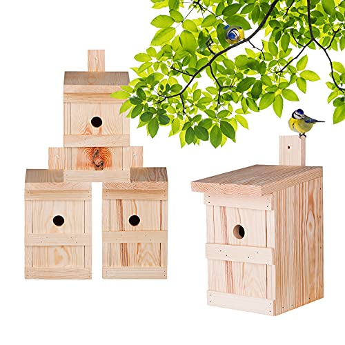 BigDean 4X Nistkasten für Meisen & Kleinvögel - Vogelhaus aus Massivholz - 27x17x17cm - Brutkasten handgemacht in Europa - Meisenkasten wetterfest mit Einflugloch 28mm BigDean 4X Nistkasten für Meisen & Kleinvögel - Vogelhaus aus Massivholz - 27x17x17cm - Brutkasten handgemacht in Europa - Meisenkasten wetterfest mit Einflugloch 28mm von BigDean