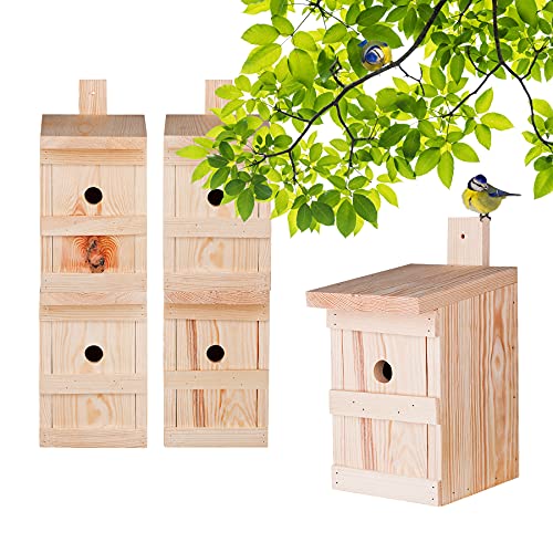 BigDean 5X Nistkasten für Meisen & Kleinvögel - Vogelhaus aus Massivholz - 27x17x17cm - Brutkasten handgemacht in Europa - Meisenkasten wetterfest mit Einflugloch 28mm BigDean 5X Nistkasten für Meisen & Kleinvögel - Vogelhaus aus Massivholz - 27x17x17cm - Brutkasten handgemacht in Europa - Meisenkasten wetterfest mit Einflugloch 28mm von BigDean