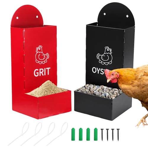 BigKing Trogolo - 2 Stück Kiesspender für Geflügel, Rot + Schwarz, 1,3 l/Stück, aus Metall, automatische Futterstation für Hühner, Futterstation für den Innen- und Außenbereich BigKing Trogolo - 2 Stück Kiesspender für Geflügel, Rot + Schwarz, 1,3 l/Stück, aus Metall, automatische Futterstation für Hühner, Futterstation für den Innen- und Außenbereich von BigKing