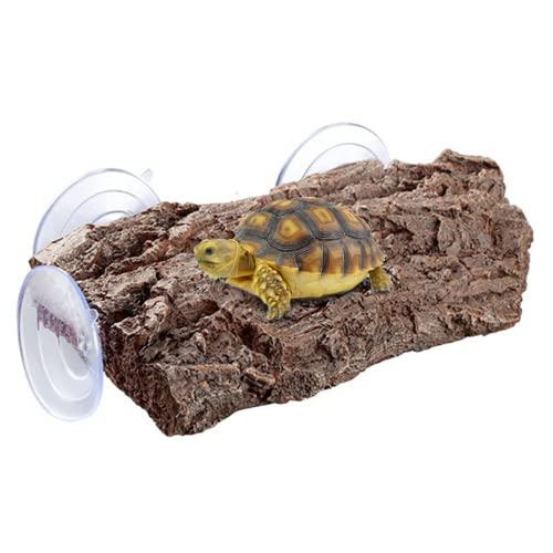 BigTron Turtle Schwimmende Basket-Plattform – künstliche Rindendekoration, ideal für Aquarien, Terrassen-Aquarien, 3 Stück Saugnäpfe für einfache Installation, Ruheterrasse für Terrapins (Braun) von BigTron