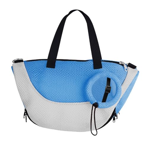 Bigougem Entspannendes Katzenbadzubehör, Check-Up-Tasche, tragbar, Fellpflege, Baden, atmungsaktives Netz-Design, verstellbarer Streifen, langlebiger Griff, blau von Bigougem