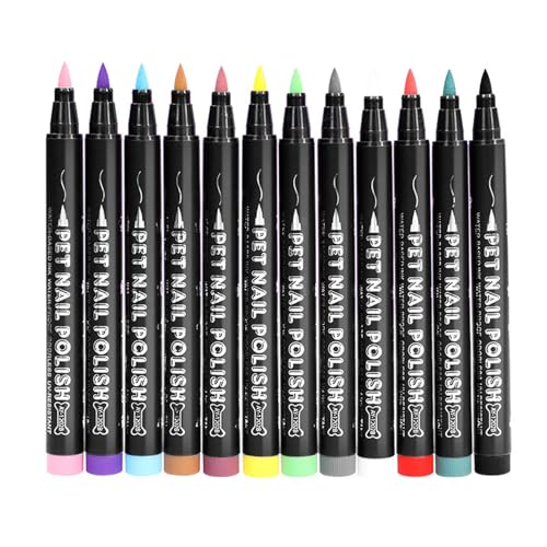 Bigougem Haustierpfoten-Nagelkunst-Set, haustierfreundlicher Stift, Produkttitel für Set auf 12-farbigen, schnell trocknenden Polierstiften für Hunde, Welpen, Katzen, weiche Pinselspitze, kreativ, 12 Bigougem Haustierpfoten-Nagelkunst-Set, haustierfreundlicher Stift, Produkttitel für Set auf 12-farbigen, schnell trocknenden Polierstiften für Hunde, Welpen, Katzen, weiche Pinselspitze, kreativ, 12 von Bigougem