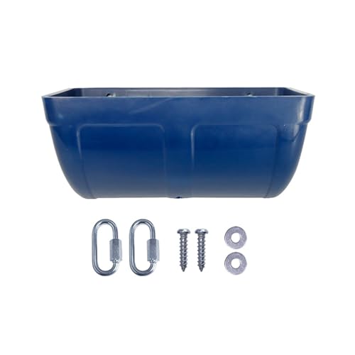 Futterspender aus Kunststoff, geruchsfrei, 1 Set, Geflügel-Futterstation, langlebig, hängend, Geflügelfutterbehälter für Bauernhof, Zuhause, Outdoor, Blau von Bigougem