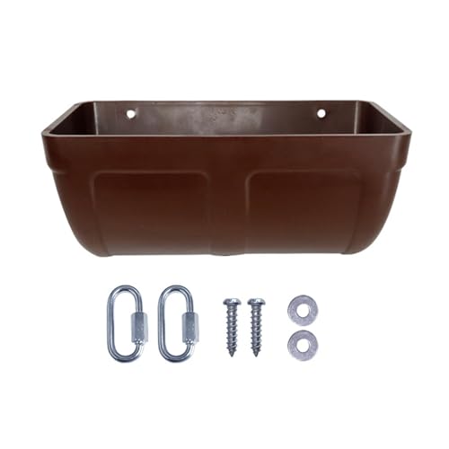 Futterspender aus Kunststoff, geruchsfrei, 1 Set, Geflügel-Futterstation, langlebig, hängend, für Bauernhof, Zuhause, Outdoor, Bräune von Bigougem