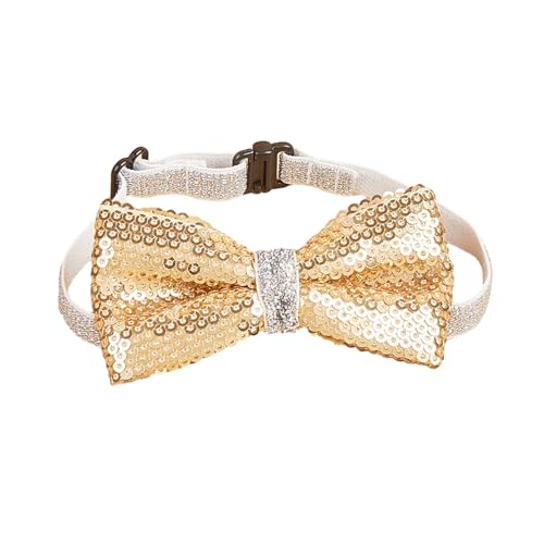 Leichtes Hundehalsband, langlebig, mit Pailletten, Schleife, verstellbar, süße Katze, klein, mittelgroß, goldfarben Leichtes Hundehalsband, langlebig, mit Pailletten, Schleife, verstellbar, süße Katze, klein, mittelgroß, goldfarben von Bigougem