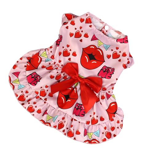 Sommer-Hundekleid, Prinzessinnenkleid, Haustierkleid, bequemes Katzenkleid mit charmanter Schleife, Dekoration, Cartoon-Druck, Hunde-Prinzessinnen-Rock, Haustierbedarf, Rosa, Größe S Sommer-Hundekleid, Prinzessinnenkleid, Haustierkleid, bequemes Katzenkleid mit charmanter Schleife, Dekoration, Cartoon-Druck, Hunde-Prinzessinnen-Rock, Haustierbedarf, Rosa, Größe S von Bigougem