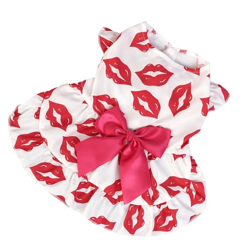 Sommer-Hundekleid, Prinzessinnenkleid, Haustierkleid, bequemes Katzenkleid mit charmanter Schleife, Dekoration, Cartoon-Druck, Hunde-Prinzessinnen-Rock, Haustierbedarf, Weiß, Größe L Sommer-Hundekleid, Prinzessinnenkleid, Haustierkleid, bequemes Katzenkleid mit charmanter Schleife, Dekoration, Cartoon-Druck, Hunde-Prinzessinnen-Rock, Haustierbedarf, Weiß, Größe L von Bigougem