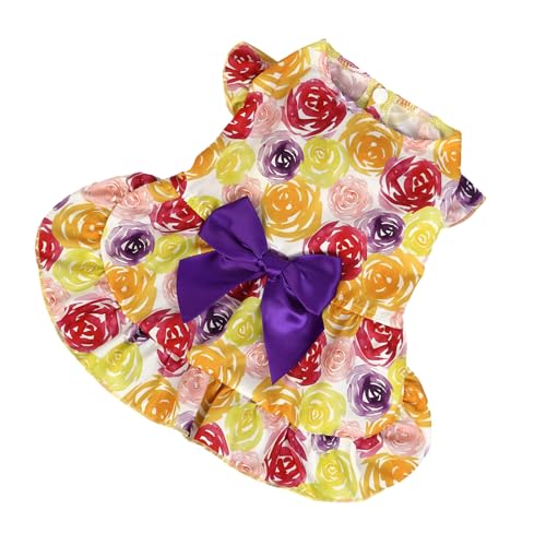 Sommer-Hundekleid, Prinzessinnenkleid, Haustierkleid, bequemes Katzenkleid mit charmanter Schleife, Dekoration, Cartoon-Druck, Hunde-Prinzessinnen-Rock, Haustierbedarf, mehrfarbig, Größe XL Sommer-Hundekleid, Prinzessinnenkleid, Haustierkleid, bequemes Katzenkleid mit charmanter Schleife, Dekoration, Cartoon-Druck, Hunde-Prinzessinnen-Rock, Haustierbedarf, mehrfarbig, Größe XL von Bigougem