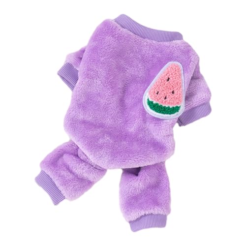 Winter-Overall für kleine Hunde, Haustier-Outfit, Obstmuster, gemütliche vierbeinige Kleidung, Fleece-Overall, Schlafanzug für Chihuahua, Teddy, Bichon, Hunde, Katzen, Lila, Größe L Winter-Overall für kleine Hunde, Haustier-Outfit, Obstmuster, gemütliche vierbeinige Kleidung, Fleece-Overall, Schlafanzug für Chihuahua, Teddy, Bichon, Hunde, Katzen, Lila, Größe L von Bigougem