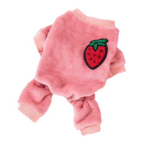 Winter-Overall für kleine Hunde, Haustier-Outfit, Obstmuster, gemütliche vierbeinige Kleidung, Fleece-Overall, Schlafanzug für Chihuahua, Teddy, Bichon, Hunde, Katzen, Rosa, Größe M Winter-Overall für kleine Hunde, Haustier-Outfit, Obstmuster, gemütliche vierbeinige Kleidung, Fleece-Overall, Schlafanzug für Chihuahua, Teddy, Bichon, Hunde, Katzen, Rosa, Größe M von Bigougem