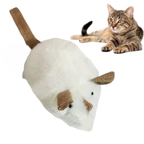 BigyQiu Katzenspielzeug für Indoor-Katzen, quietschende Maus, Kätzchenspielzeug (weiß, 1) von BigyQiu