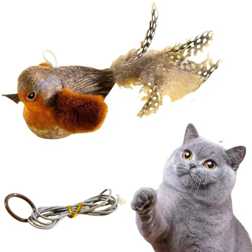 Graues interaktives Zwitschern und Flattern Vogel-Katzenspielzeug - Simulierendes Vogelspielzeug für Katzen mit Feder Graues interaktives Zwitschern und Flattern Vogel-Katzenspielzeug - Simulierendes Vogelspielzeug für Katzen mit Feder von BigyQiu