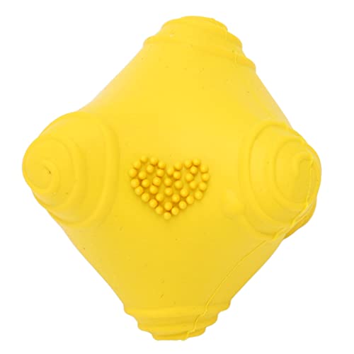Biitfuu Gummi-Hundespielzeug, Interaktiv Lindert Langeweile Hundekauspielzeug Zahnreinigung Einfache Reinigung Für Den Innenbereich (S Gelb) von Biitfuu