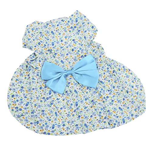 Biitfuu Haustier-Kleid-Shirt, Süßer Hund Sommerkleid Blumenmuster Haustier Prinzessin Rock Abschlussball-Welpen-Kleid Katze Geburtstag Hündchen-Party-Kleid mit Schleife für Welpen-Häschen-Katze von Biitfuu