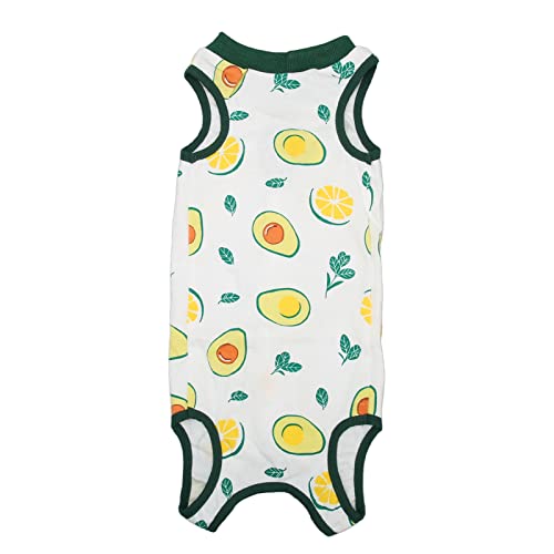 Biitfuu Katzen-Erholungsanzug, Avocado-Print, Kätzchen, Chirurgischer Ganzkörperanzug, Elastische Baumwolle, Angenehm für Hautkrankheiten (S) von Biitfuu