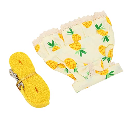 Kaninchen-Geschirr-Leine, Ganzjährig, Einfach zu Tragen, Gelber Ananas-Aufdruck, Reine Baumwolle, Verstellbares Nylongewebe, Weiches Kleintier-Kleiderleinen-Set für den Täglichen Ausflug (M Gelbe Kaninchen-Geschirr-Leine, Ganzjährig, Einfach zu Tragen, Gelber Ananas-Aufdruck, Reine Baumwolle, Verstellbares Nylongewebe, Weiches Kleintier-Kleiderleinen-Set für den Täglichen Ausflug (M Gelbe von Biitfuu