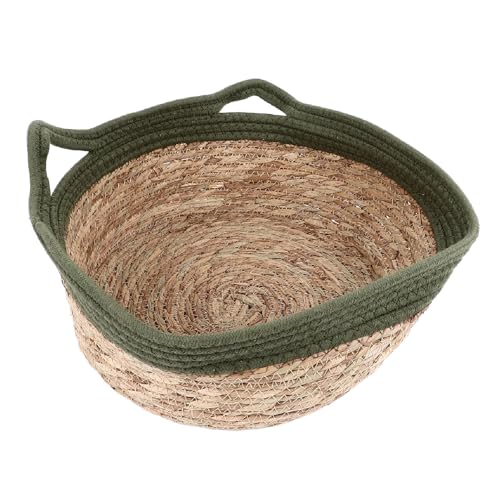 Stroh-Katzennest, Ultimative Matte, Bettkratzer, Erfrischend für den Sommer, Hergestellt mit Heimtierbedarf, Werten Sie Ihr Haustierbett, Rundes Zimmerbett, (Korb aus Grün und von Biitfuu