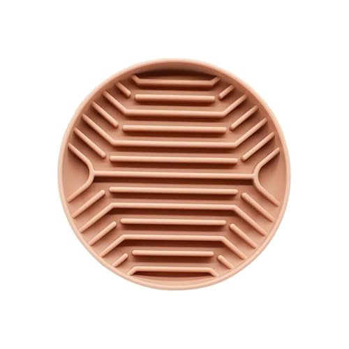 Bikabpet Silikon Slow Feeder Schalen - Katzen- & Hundenapf Nassfutter mit Saugnäpfen, interaktiver Puzzle-Futterspender, reduziert Langeweile, Angst & Anti-Erstickung, rutschfestes Design (Rosa-New, L von Bikabpet