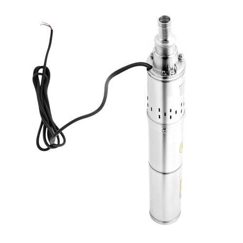 Biknltio Tiefbrunnenpumpe 24V 370W Wasserpumpe Edelstahlgehäuse Tauchpumpe Edelstahl Tauchbrunnenpumpe Max.Geschwindigkeit: 2850 U/min Max. Förderhöhe: 65 m von Biknltio