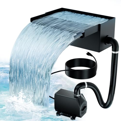 Biling Teich Wasserfall für Gartenteich, 20cm Edelstahl Teichwasserfall Set 40W 2500 L/H Teichpumpe mit Wasserfall Deko Garten Teich Wasserspiel Patio Terrasse Wasserwand Koiteich Außenteich Biling Teich Wasserfall für Gartenteich, 20cm Edelstahl Teichwasserfall Set 40W 2500 L/H Teichpumpe mit Wasserfall Deko Garten Teich Wasserspiel Patio Terrasse Wasserwand Koiteich Außenteich von Biling