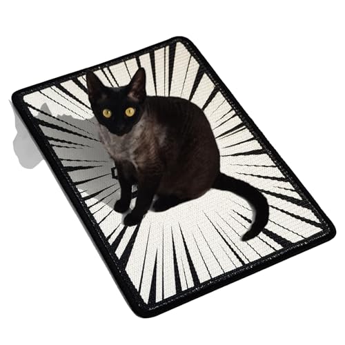 Katzenkratzbrett, 40 * 60cm Widerstandsfähig Katzenkratzbrett mit Klettverschlus für Schützt Teppiche und Sofas, Auch für Hunde Geeignet (Schwarz) von Billg