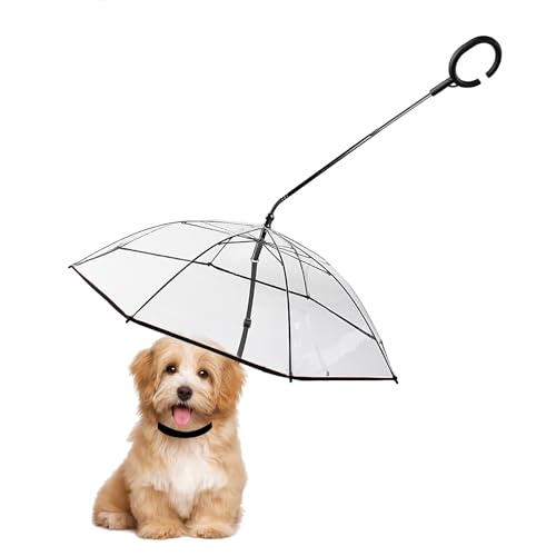 Billionchains Hunde Regenschirm mit Leine C-förmiger Griff Regendicht Schneefest Hunde Regenjacke voor Kleine en Middelgrote Honden, Transparent Billionchains Hunde Regenschirm mit Leine C-förmiger Griff Regendicht Schneefest Hunde Regenjacke voor Kleine en Middelgrote Honden, Transparent von BillionChains