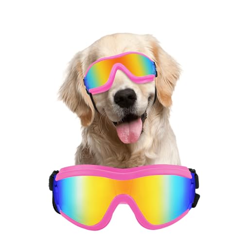 Billionchains Hundebrille Winddichte Staubdichte Augenschutzbrille für Hunde Sonnenbrillen für Mittlere Große Hunde mit Verstellbaren Bändern/Rose Billionchains Hundebrille Winddichte Staubdichte Augenschutzbrille für Hunde Sonnenbrillen für Mittlere Große Hunde mit Verstellbaren Bändern/Rose von BillionChains