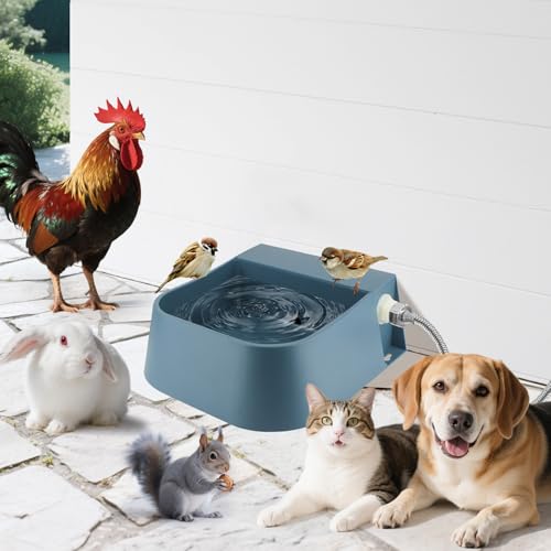 Billionchains Outdoor Wassernapf für Hunde - 2L Automatischer Hundewasserspender mit 59 Zoll Schlauch und Schwimmerventil, ideal für alle Arten von Tieren (passend für 3/4 Zoll GHT Wasserhahn) von BillionChains