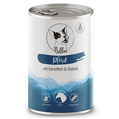 Hundefutter Nass Getreidefrei & Hypoallergen Nassfutter Hund Sensitiv - Hundenassfutter auch für empfindliche Hunde, alle Rassen - Wet Dog Food Grain-Free Adult Horse | Billos Pferd 1er-Pack 400g von Billo's