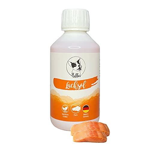 Lachsöl Hunde & Katzen Fischöl Flüssig Omega 3 & 6 Öl - Kaltgepresst, Natürliche Nahrungsergänzung für Haut, Fell, Knochen, Immunsystem, Barf Öl - Salmon Fish Oil Dogs & Cats | Billos 250ml von Billo's