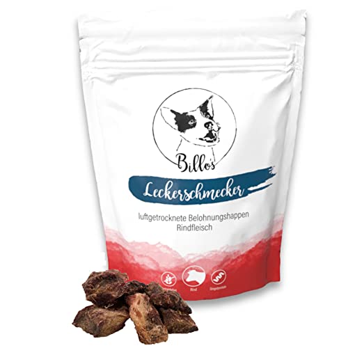 Leckerschmecker Rindfleisch Getrocknet Hunde-Leckerlis Trockenfleisch Pur - Dörrfleisch für Hunde - Natürliche Hundeleckerli Getreidefrei Hundesnacks - Dog Treats Beef Snack | Billos Rind Fleisch 70g von Billo's