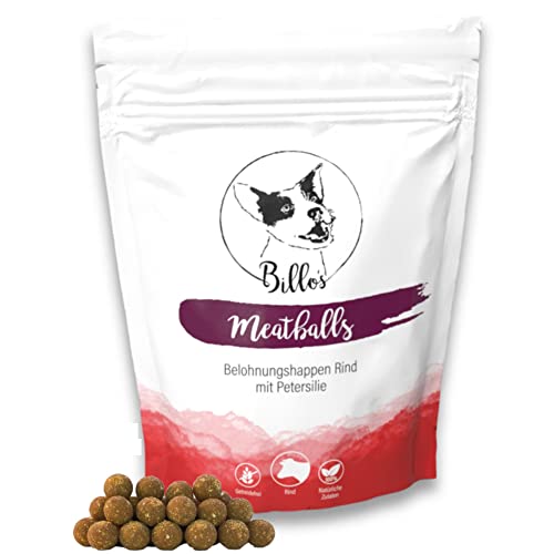 Meatballs Rind Petersilie Hundeleckerli Getreidefrei Weich Natürlich - Hunde Leckerlis Hundesnack Leckereien für Hunde Training Kleine Hunde & Welpen - Soft Dog Treats Snack | Billos Mini 10mm 150g von Billo's