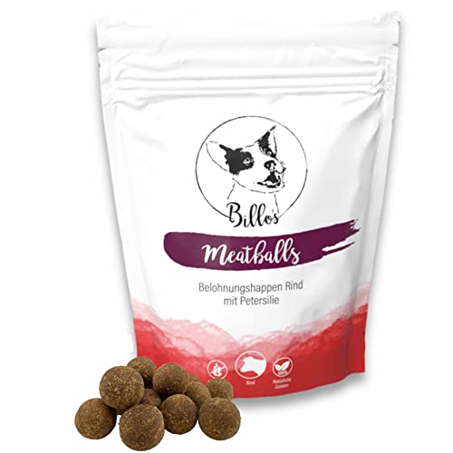 Meatballs Rind Petersilie Hundeleckerli Getreidefrei Weich Natürlich - Hundesnack Leckereien für Hunde Training & Belohnung Leckerchen Große Hunde Leckerlis - Soft Dog Treats Snack | Billos 19mm 150g von Billo's