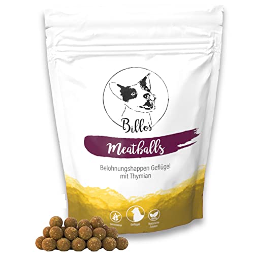 Meatballs Geflügel Thymian Hundeleckerli Getreidefrei Weich Natürlich Kleine Hunde & Welpen - Hunde Leckerlis Hundesnack Leckereien für Hunde Training - Soft Dog Treats Snack | Billos Mini 10mm 150g von Billo's