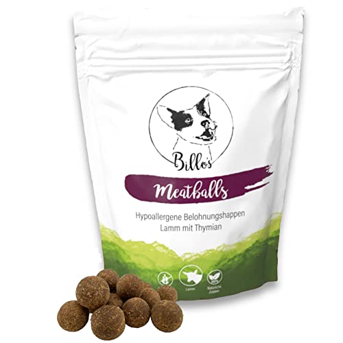 Meatballs Lamm Thymian Hundeleckerli Getreidefrei & Hypoallergen Sensitiv Weich - Große Hunde Leckerlis Hundesnack Leckereien Trainingsleckerli Leckerchen - Soft Dog Treats Snack | Billos 19mm 150g von Billo's