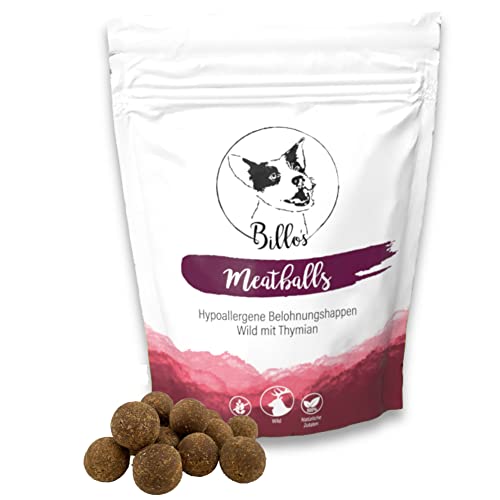 Meatballs Wild Thymian Hundeleckerli Getreidefrei & Hypoallergen Sensitiv Weich - Hundesnack Leckereien Trainingsleckerli Snack Große Hunde Leckerlis - Soft Dog Treats | Billos 19mm 150g von Billo's