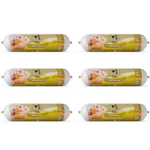 Schlemmerwurst Hundewurst Schnittfest Getreidefrei Huhn mit Süßkartoffel & Möhre - Wurst-Rolle für Hunde als Alleinfutter Snack Leckerli Trainingswurst | Billos Huhn 6er-Pack (=6X 400g = 2400g) von Billo's