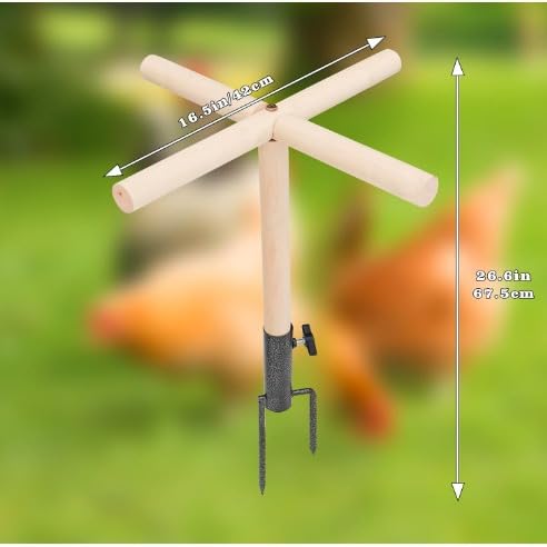 Hühner Sitzstange Hühnerstange für Hühnerstall Holz mit Metallspieß Geflügelständer Outdoor Spielzeug Huhn Spielplatz Bodensteckstange für Huhn und große Vögel wie Papageien Hühner Sitzstange Hühnerstange für Hühnerstall Holz mit Metallspieß Geflügelständer Outdoor Spielzeug Huhn Spielplatz Bodensteckstange für Huhn und große Vögel wie Papageien von Billowvolve