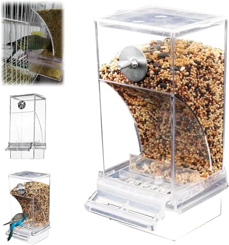 Automatischer Vogelfutterspender gegen Verschütten, kein Durcheinander, Acryl, für Papageien, Futterspender, transparenter Vogelfutterbehälter, Käfigzubehör für die meisten Vögel, Papageien, Automatischer Vogelfutterspender gegen Verschütten, kein Durcheinander, Acryl, für Papageien, Futterspender, transparenter Vogelfutterbehälter, Käfigzubehör für die meisten Vögel, Papageien, von Bimhayuu